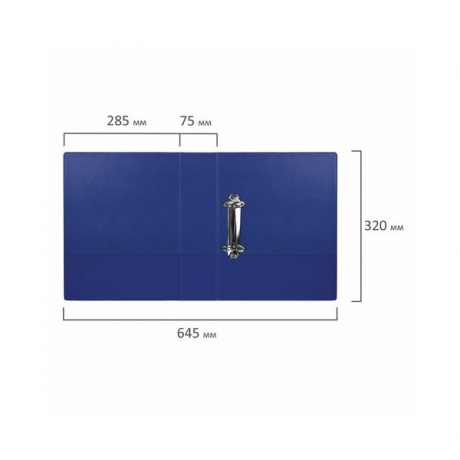 Папка на 2 кольцах BRAUBERG, картон/ПВХ, 75мм, синяя, до 500 листов (удвоенный срок службы) - фото 10