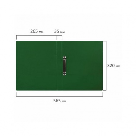 Папка на 2 кольцах BRAUBERG, картон/ПВХ, 35мм, зеленая, до 180 листов (удвоенный срок службы - фото 8