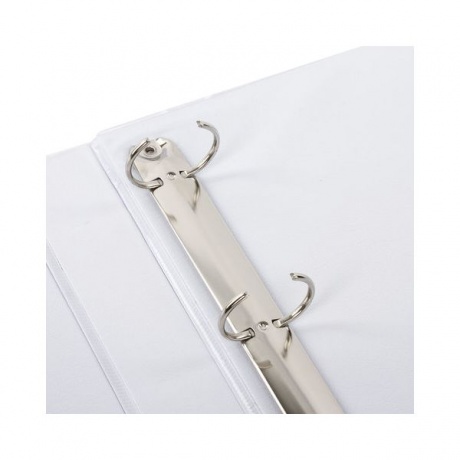 Папка на 4 кольцах c передним прозрачным карманом BRAUBERG, картон/ПВХ, 40мм, белая, до 250л - фото 6