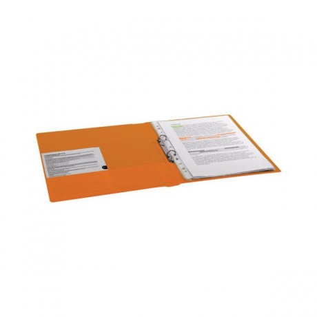 Папка на 2 кольцах BRAUBERG, картон/ПВХ, 35мм, оранж., до 180 листов (удвоенный срок службы) - фото 7