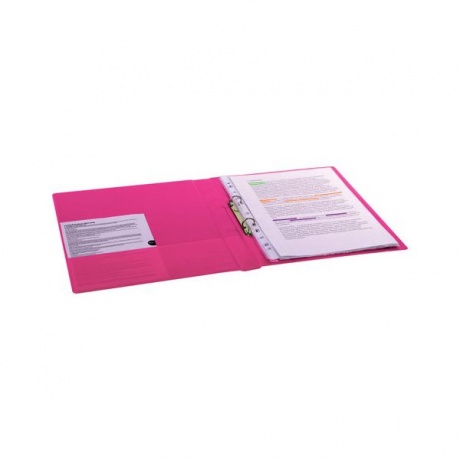 Папка на 2 кольцах BRAUBERG, картон/ПВХ, 35мм, розовая, до 180 листов (удвоенный срок службы - фото 7