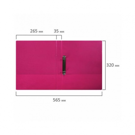 Папка на 2 кольцах BRAUBERG, картон/ПВХ, 35мм, розовая, до 180 листов (удвоенный срок службы - фото 8