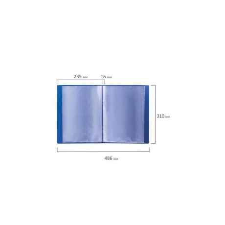 Папка 20 вкладышей BRAUBERG стандарт, синяя, 0,6 мм, 221595, (10 шт.) - фото 8