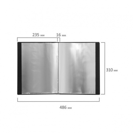 Папка 20 вкладышей BRAUBERG стандарт, черная, 0,6 мм, 221596, (10 шт.) - фото 8