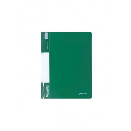 Папка 30 вкладышей BRAUBERG стандарт, зеленая, 0,6 мм, 221597, (6 шт.) - фото 2