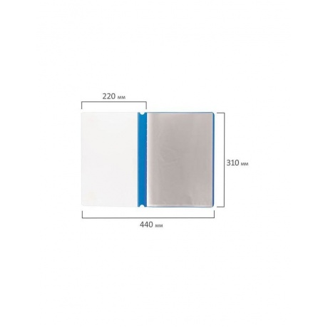 Папка 10 вкладышей STAFF с перфорацией, мягкая, синяя, 0,16 мм, 224974, (20 шт.) - фото 8