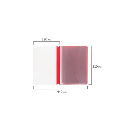 Папка 10 вкладышей STAFF с перфорацией, мягкая, красная, 0,16 мм, 224976, (20 шт.) - фото 8