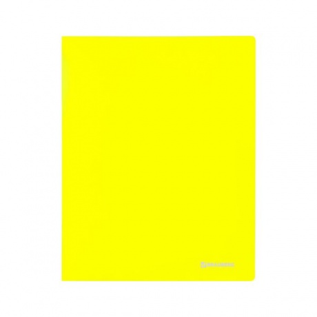 Папка 20 вкладышей BRAUBERG Neon, 16 мм, неоновая желтая, 700 мкм, 227449, (6 шт.) - фото 2
