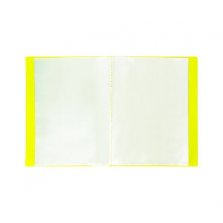 Папка 20 вкладышей BRAUBERG Neon, 16 мм, неоновая желтая, 700 мкм, 227449, (6 шт.) - фото 3