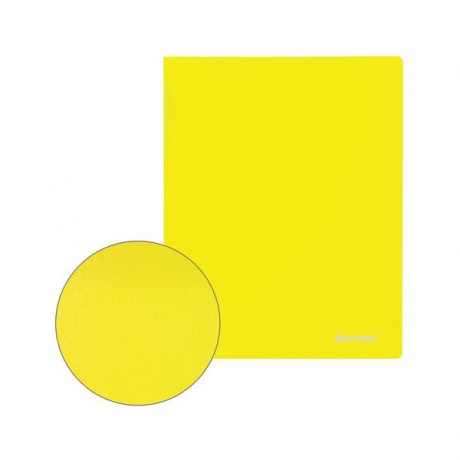 Папка 20 вкладышей BRAUBERG Neon, 16 мм, неоновая желтая, 700 мкм, 227449, (6 шт.) - фото 6