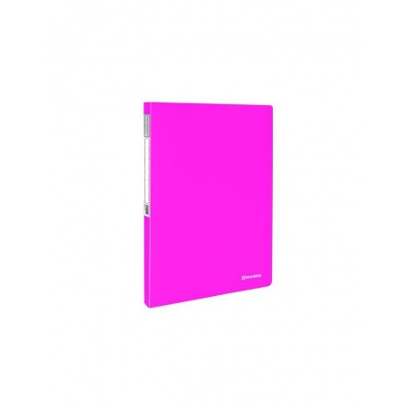 Папка 20 вкладышей BRAUBERG Neon, 16 мм, неоновая розовая, 700 мкм, 227450, (6 шт.) - фото 1
