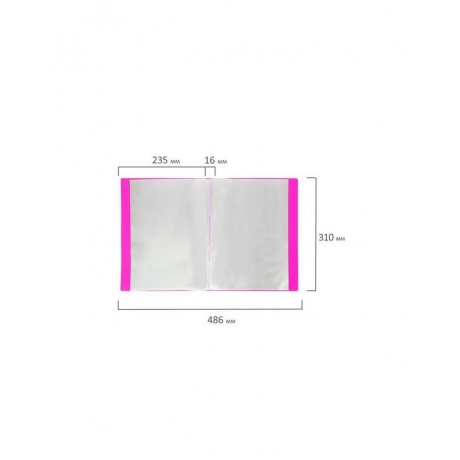 Папка 20 вкладышей BRAUBERG Neon, 16 мм, неоновая розовая, 700 мкм, 227450, (6 шт.) - фото 8