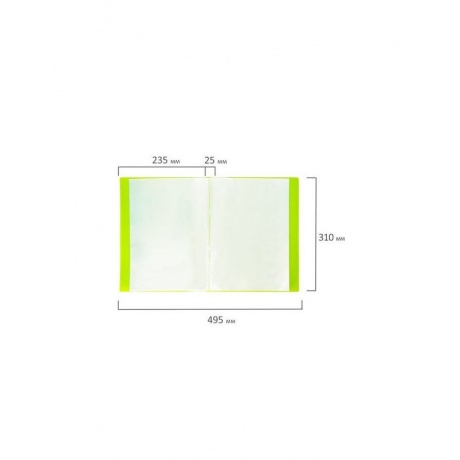 Папка 40 вкладышей BRAUBERG Neon, 25 мм, неоновая, зеленая, 700 мкм, 227452 - фото 8