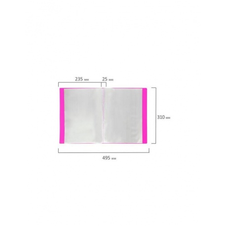 Папка 40 вкладышей BRAUBERG Neon, 25 мм, неоновая розовая, 700 мкм, 227454 - фото 9