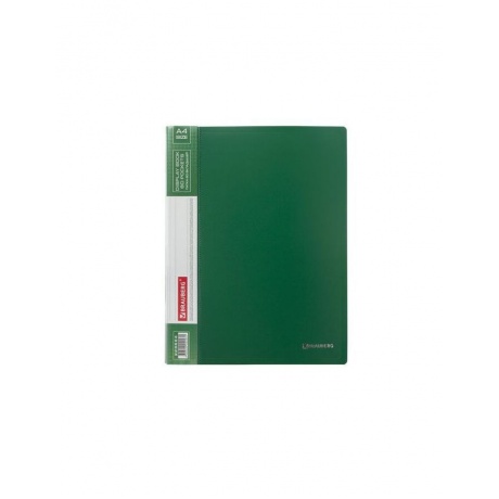 Папка 60 вкладышей BRAUBERG стандарт, зеленая, 0,8 мм, 228684 - фото 2