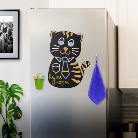 237840, Доска на холодильник магнитно-меловая 30х40 см &quot;Pussy Cat&quot; с набором аксессуаров, BRAUBERG, 237840 - фото 4