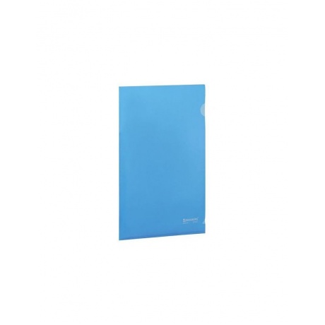 Папка-уголок жесткая BRAUBERG, синяя, 0,15 мм, 221642, (60 шт.) - фото 1