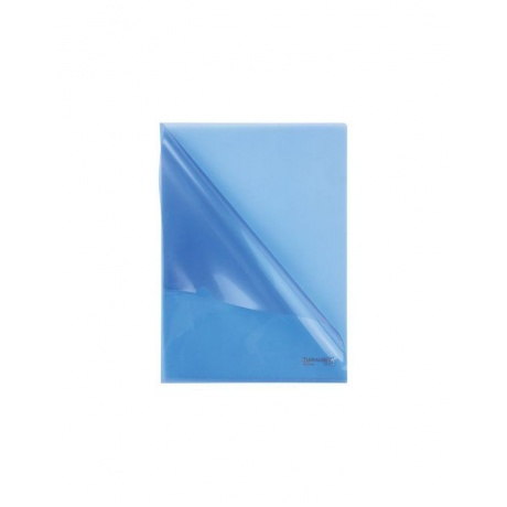Папка-уголок жесткая BRAUBERG, синяя, 0,15 мм, 221642, (60 шт.) - фото 2