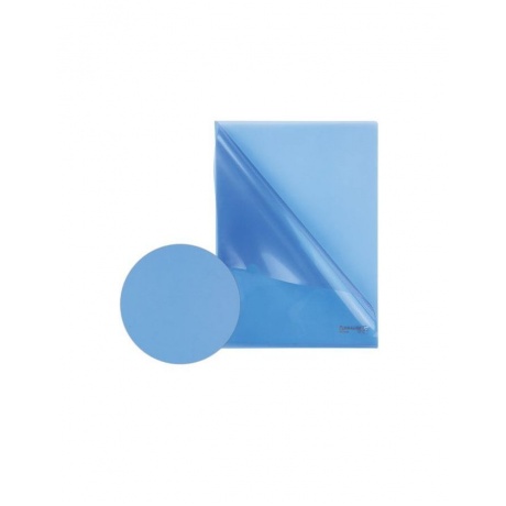 Папка-уголок жесткая BRAUBERG, синяя, 0,15 мм, 221642, (60 шт.) - фото 4