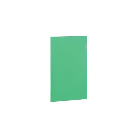 Папка-уголок BRAUBERG, зеленая, 0,10 мм, 223965, (50 шт.) - фото 1