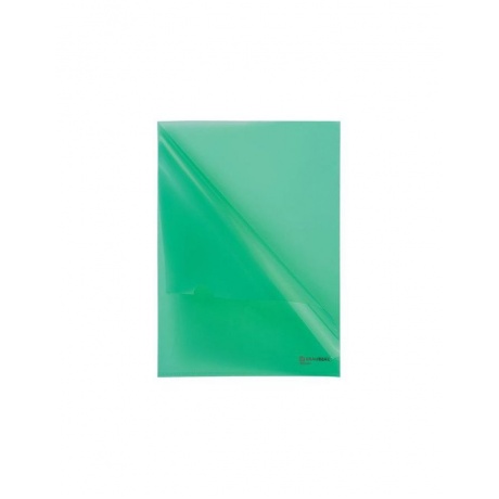 Папка-уголок BRAUBERG, зеленая, 0,10 мм, 223965, (50 шт.) - фото 2