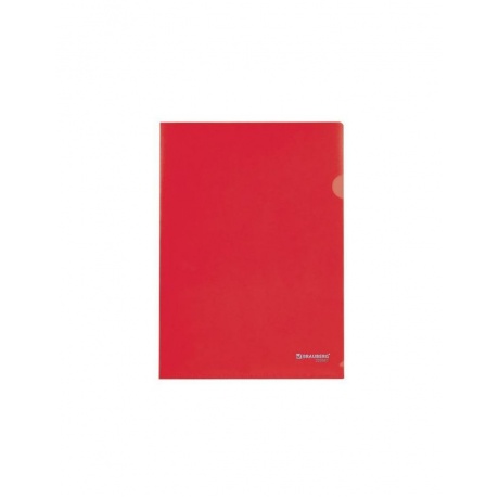 Папка-уголок BRAUBERG, красная 0,10 мм, 223967, (50 шт.) - фото 5