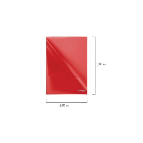 Папка-уголок BRAUBERG, красная 0,10 мм, 223967, (50 шт.) - фото 7