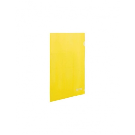 Папка-уголок жесткая BRAUBERG, желтая, 0,15 мм, 223968, (60 шт.) - фото 1