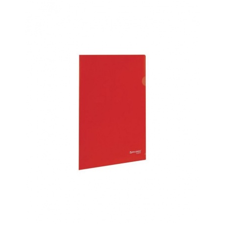Папка-уголок жесткая, непрозрачная BRAUBERG, красная, 0,15 мм, 224879, (40 шт.) - фото 1