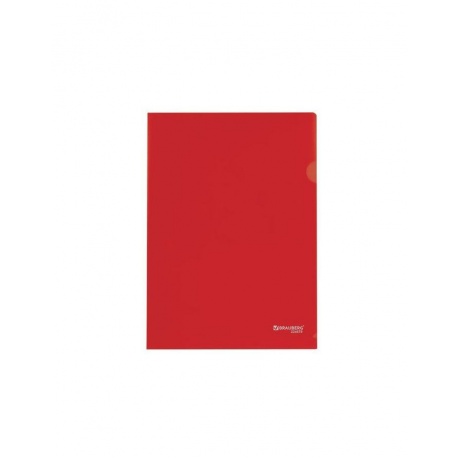 Папка-уголок жесткая, непрозрачная BRAUBERG, красная, 0,15 мм, 224879, (40 шт.) - фото 2