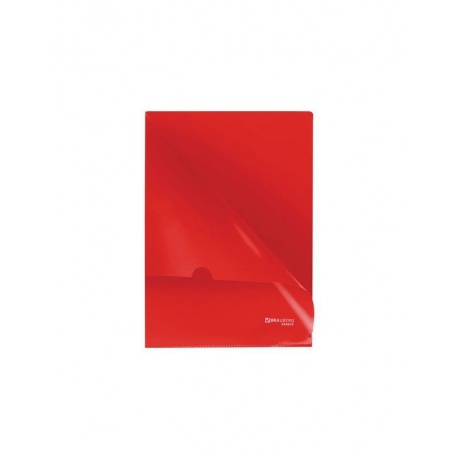 Папка-уголок жесткая, непрозрачная BRAUBERG, красная, 0,15 мм, 224879, (40 шт.) - фото 3