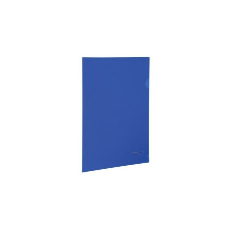 Папка-уголок жесткая, непрозрачная BRAUBERG, синяя, 0,15 мм, 224880, (40 шт.) - фото 1