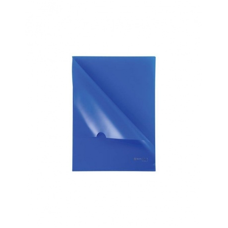 Папка-уголок жесткая, непрозрачная BRAUBERG, синяя, 0,15 мм, 224880, (40 шт.) - фото 3