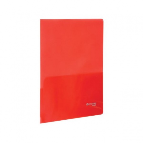 Папка-уголок с 2 карманами BRAUBERG, красная, 0,18 мм, 224882, (15 шт.) - фото 1