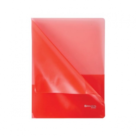 Папка-уголок с 2 карманами BRAUBERG, красная, 0,18 мм, 224882, (15 шт.) - фото 3