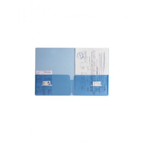 Папка-уголок с 2 карманами BRAUBERG, синяя, 0,18 мм, 224883, (15 шт.) - фото 4
