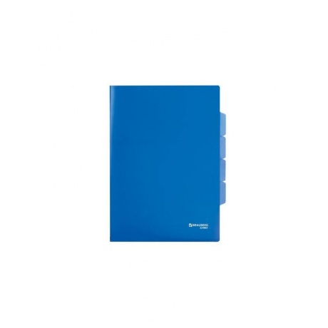 Папка-уголок с 3 отделениями, жесткая, BRAUBERG, синяя, 0,15 мм, 224885, (10 шт.) - фото 2