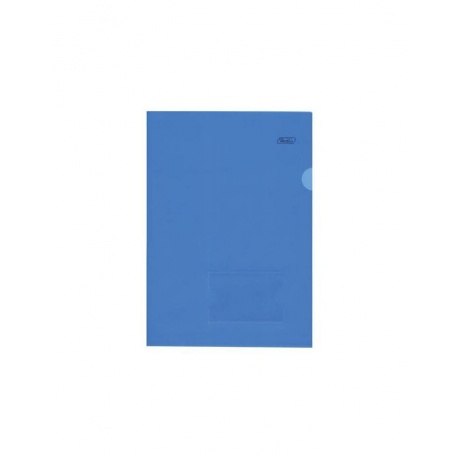 Папка-уголок с карманом для визитки, А4, синяя, 0,18 мм, AGкм4 00102, V246955, (40 шт.) - фото 1