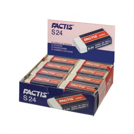 Резинка стирательная FACTIS Softer S 24 (Испания), 50х24х10 мм, картонный держатель, синтетический каучук, CNFS24, (24 шт.) - фото 5