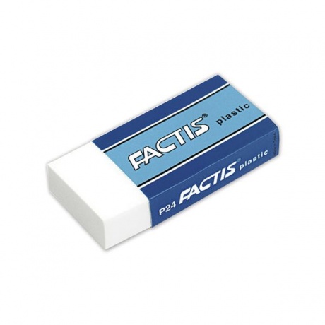 Резинка стирательная FACTIS Plastic P 24 (Испания), 50х24х10 мм, мягкая, картонный держатель, CPFP24, (24 шт.) - фото 1