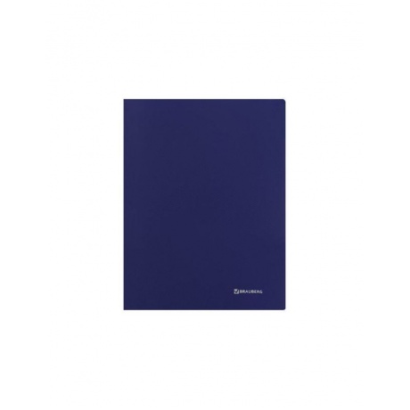 Папка с боковым металлическим прижимом и внутренним карманом BRAUBERG Диагональ, темно-синяя, до 100 листов, 0,6 мм, 221357, (8 шт.) - фото 2