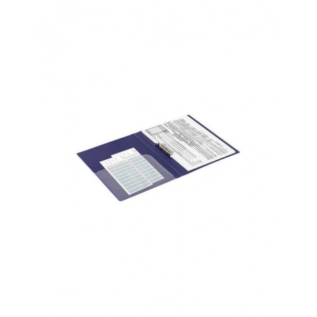 Папка с боковым металлическим прижимом и внутренним карманом BRAUBERG Диагональ, темно-синяя, до 100 листов, 0,6 мм, 221357, (8 шт.) - фото 8