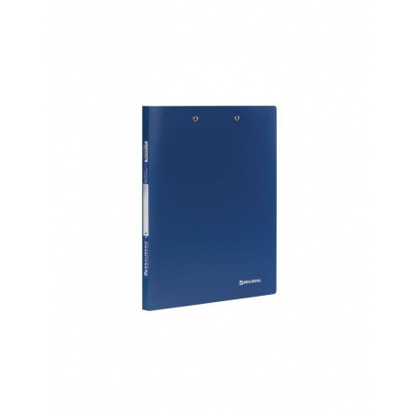 Папка с 2-мя металлическими прижимами BRAUBERG стандарт, синяя, до 100 листов, 0,6 мм, 221625, (4 шт.) - фото 1