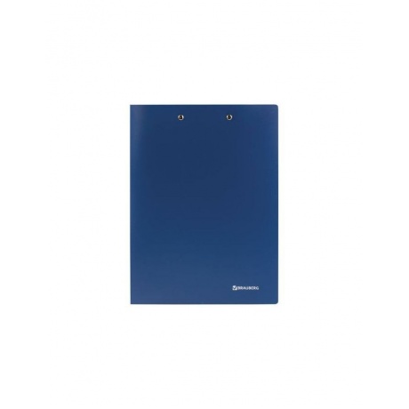 Папка с 2-мя металлическими прижимами BRAUBERG стандарт, синяя, до 100 листов, 0,6 мм, 221625, (4 шт.) - фото 2