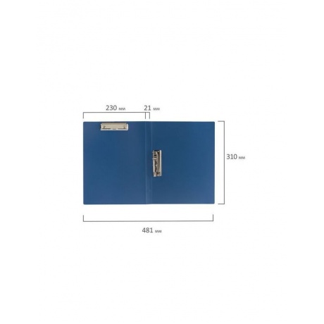 Папка с 2-мя металлическими прижимами BRAUBERG стандарт, синяя, до 100 листов, 0,6 мм, 221625, (4 шт.) - фото 9