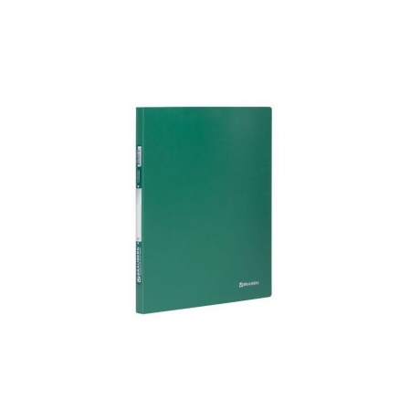 Папка с боковым металлическим прижимом BRAUBERG стандарт, зеленая, до 100 листов, 0,6 мм, 221627, (10 шт.) - фото 1