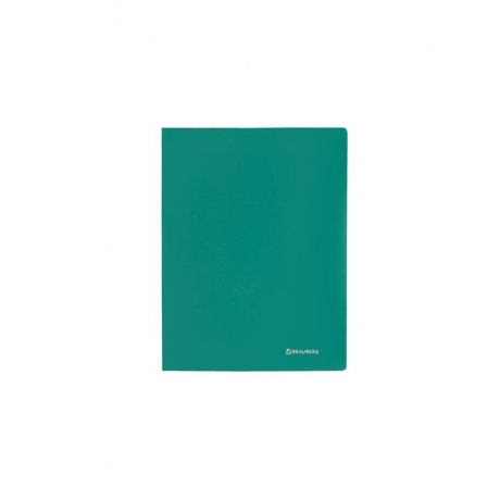 Папка с боковым металлическим прижимом BRAUBERG стандарт, зеленая, до 100 листов, 0,6 мм, 221627, (10 шт.) - фото 2