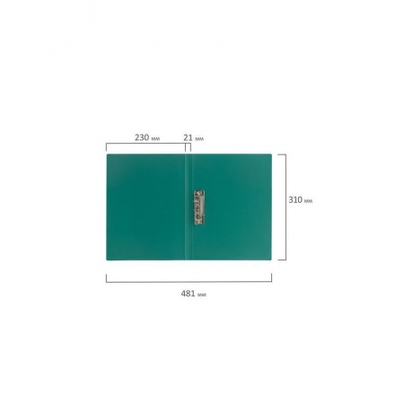 Папка с боковым металлическим прижимом BRAUBERG стандарт, зеленая, до 100 листов, 0,6 мм, 221627, (10 шт.) - фото 8
