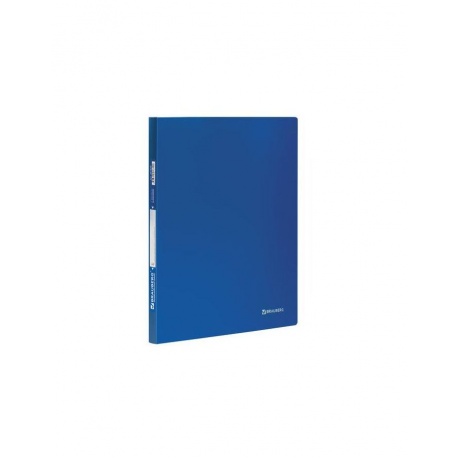 Папка с боковым металлическим прижимом BRAUBERG стандарт, синяя, до 100 листов, 0,6 мм, 221629, (10 шт.) - фото 1
