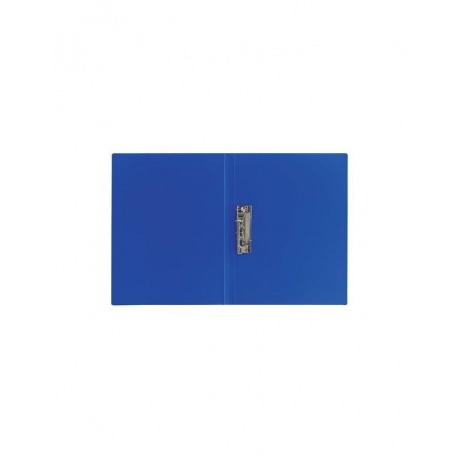 Папка с боковым металлическим прижимом BRAUBERG стандарт, синяя, до 100 листов, 0,6 мм, 221629, (10 шт.) - фото 3